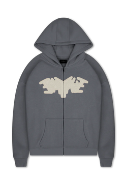 PATCH ZIP HOODIE DARK GREY