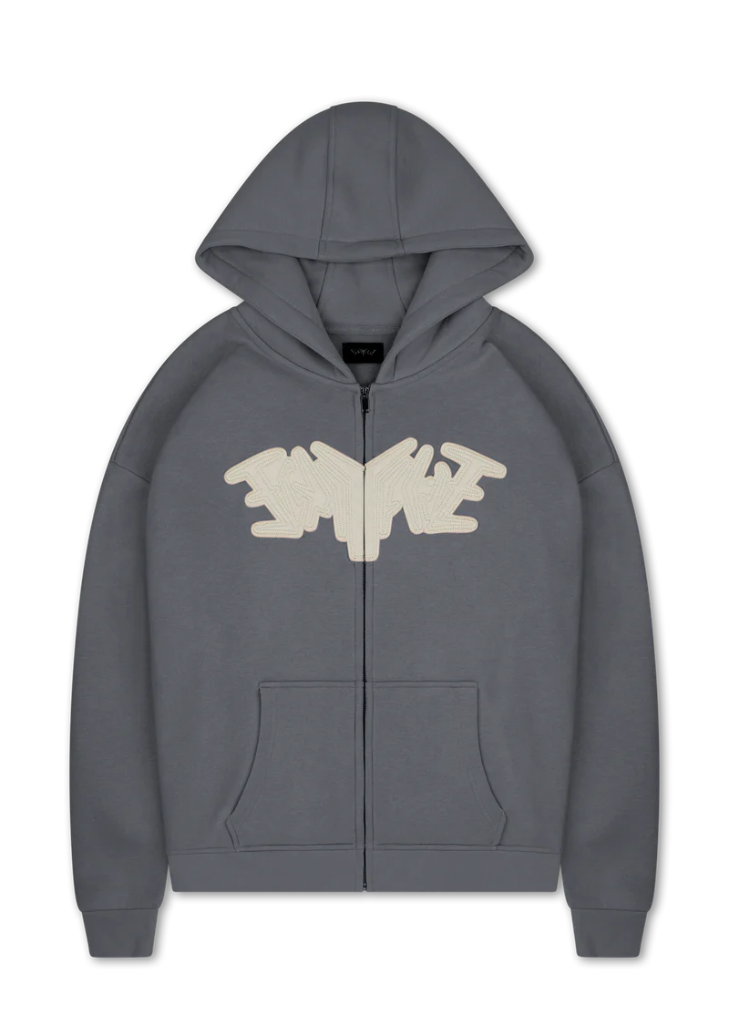 PATCH ZIP HOODIE DARK GREY