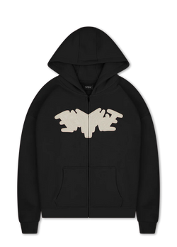 PATCH ZIP HOODIE BLACK