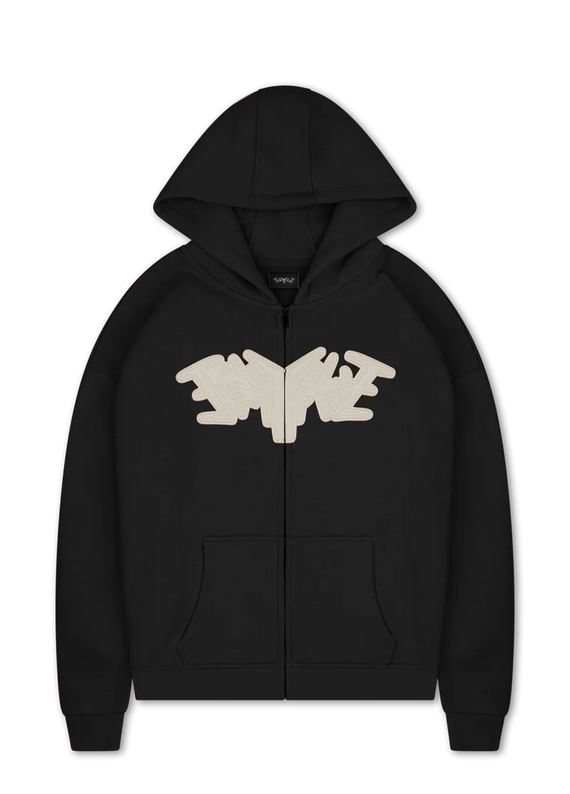 PATCH ZIP HOODIE BLACK