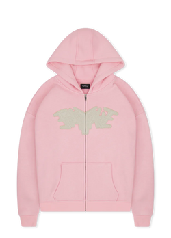 PATCH ZIP HOODIE PINK