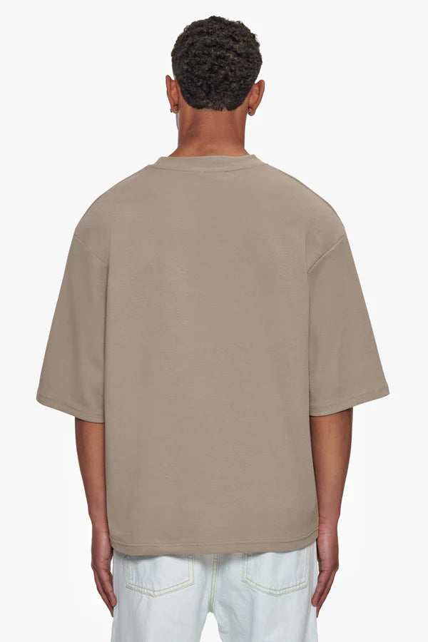 HEAVY OVERSIZE SILK EMBO T-SHIRT SIMPLY TAUPE
