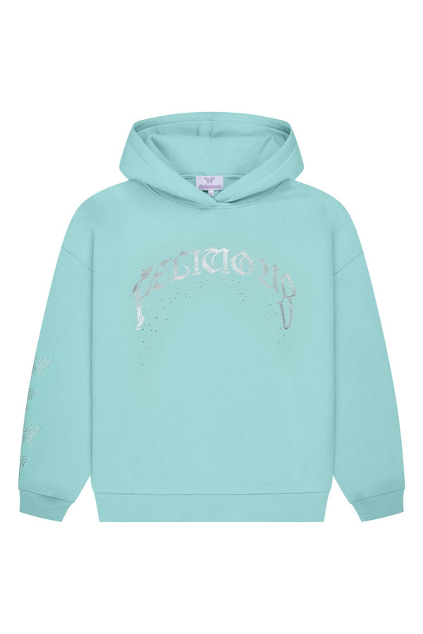 Hoodie Rhinestones Turquoise