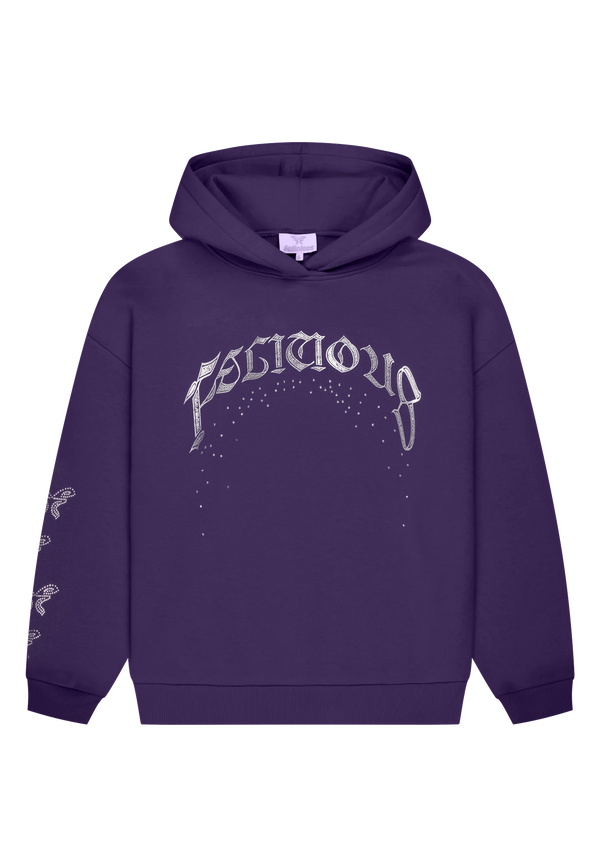 Hoodie Rhinestones Purple