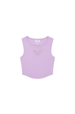 Cropped Tanktop Rhinestones Lavender