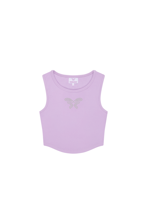 Cropped Tanktop Rhinestones Lavender