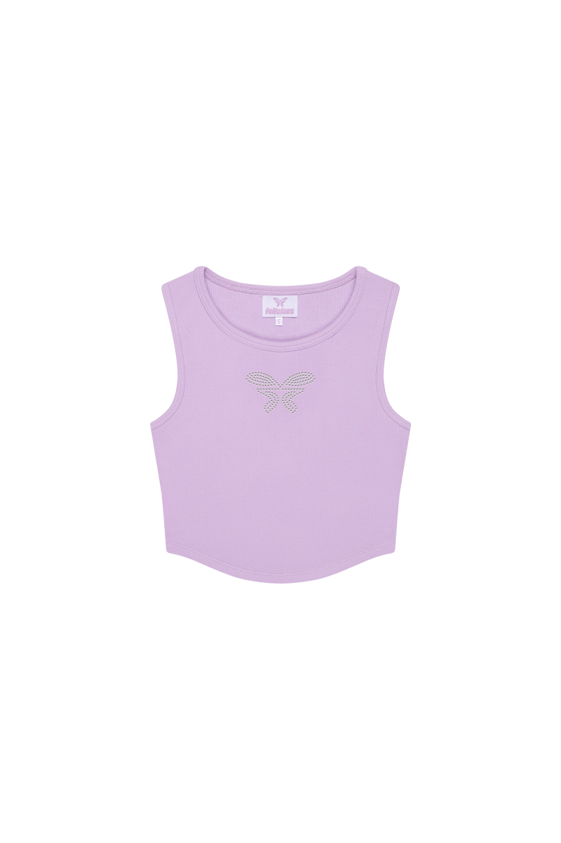 Cropped Tanktop Rhinestones Lavender