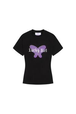 Lucky Girl Baby Tee Black