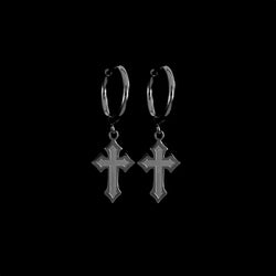 FROZEN CROSS EARRING