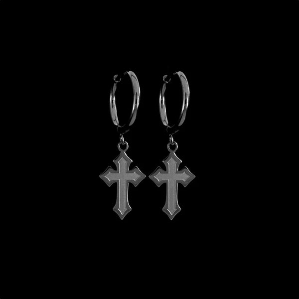 FROZEN CROSS EARRING