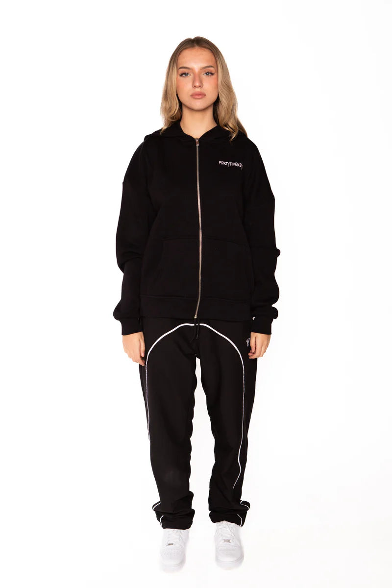 BACKPRINT ZIP HOODIE BLACK