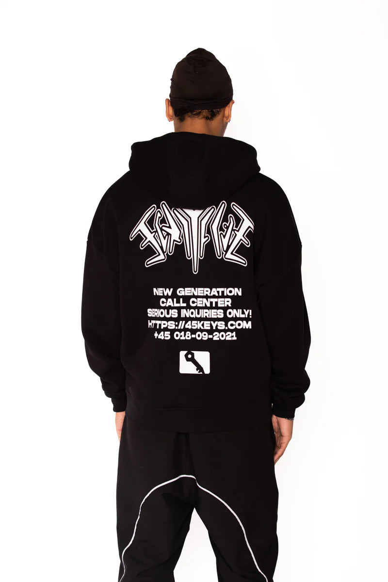 BACKPRINT ZIP HOODIE BLACK