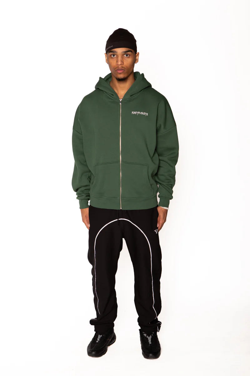 BACKPRINT ZIP HOODIE GREEN