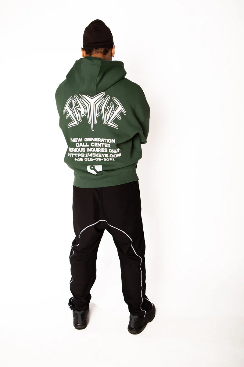 BACKPRINT ZIP HOODIE GREEN