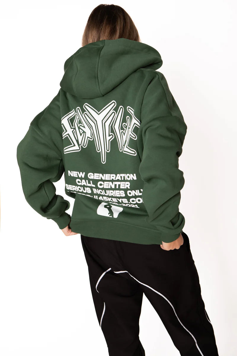 BACKPRINT ZIP HOODIE GREEN