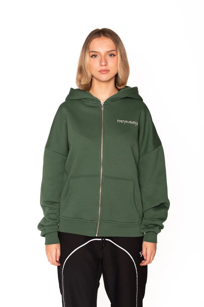 BACKPRINT ZIP HOODIE GREEN