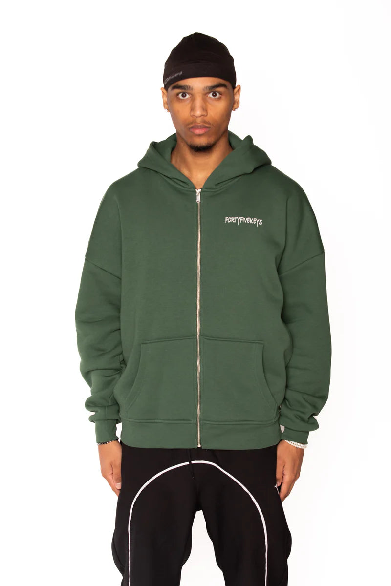 BACKPRINT ZIP HOODIE GREEN