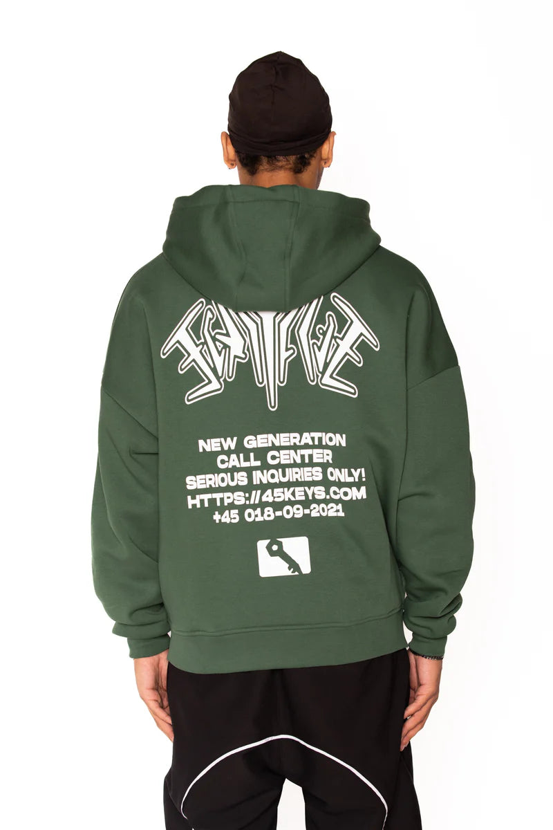 BACKPRINT ZIP HOODIE GREEN