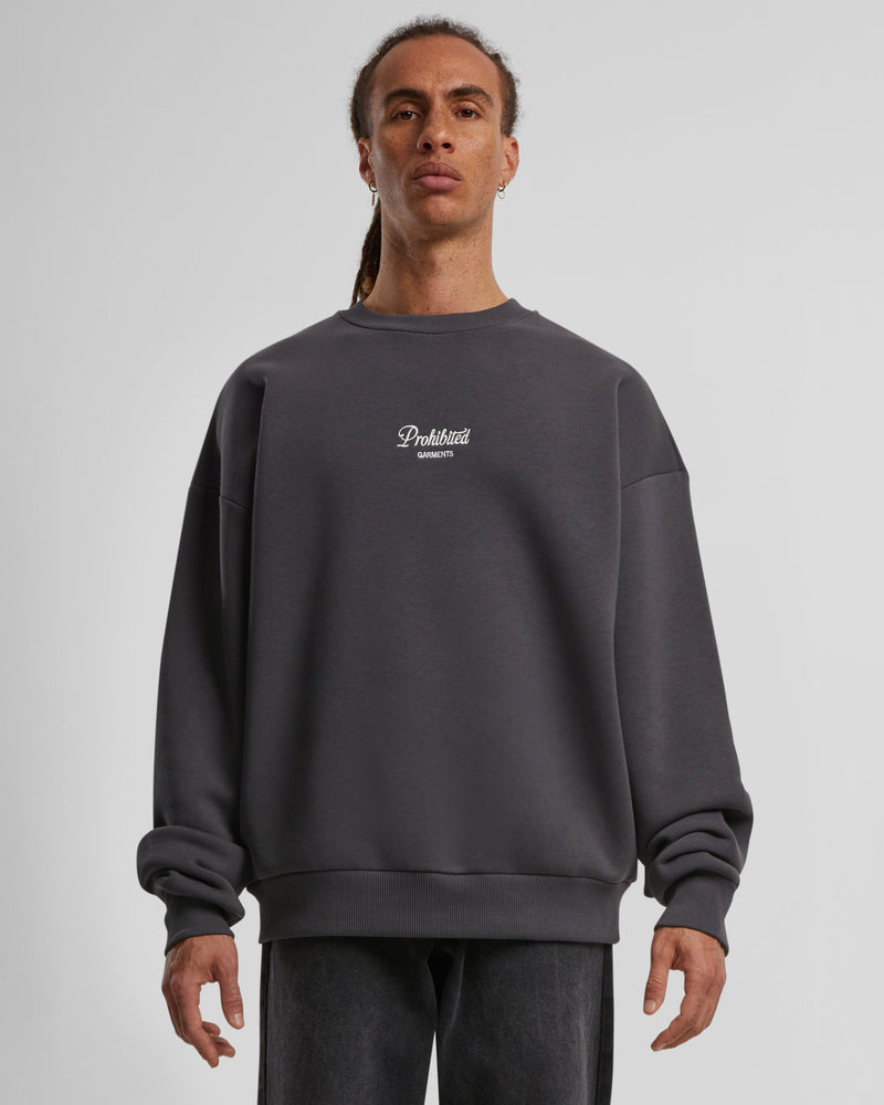 PB GARMENT CREW NECK DARK GREY