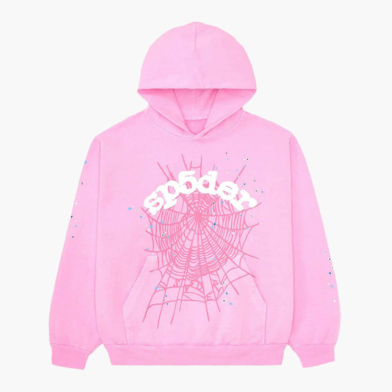 Sp5der OG Web Hoodie Pink