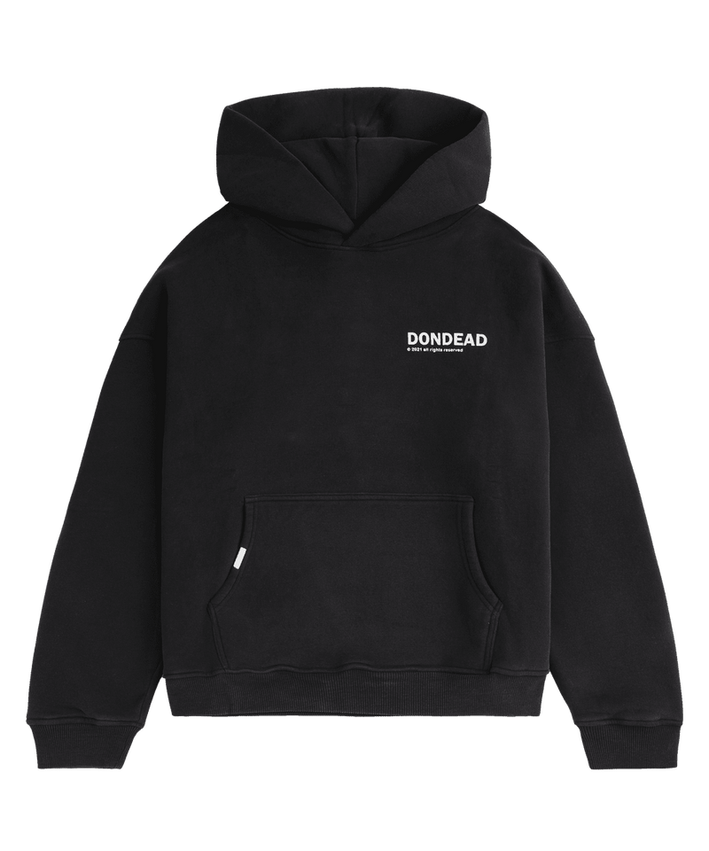 HOODIE BLACK WASHED STONE - Dondead 