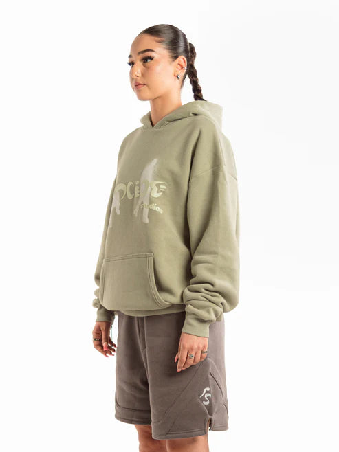 TRACES HOODIE OLIVE GREEN