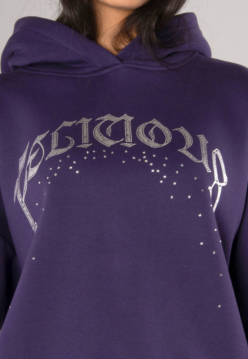 Hoodie Rhinestones Purple