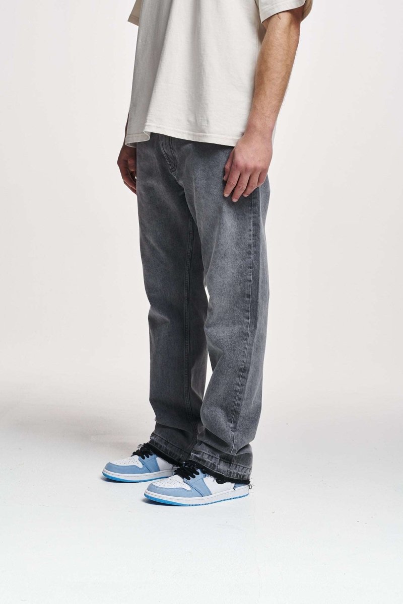 Arun Open Hem Straight Jeans Grey Dondead