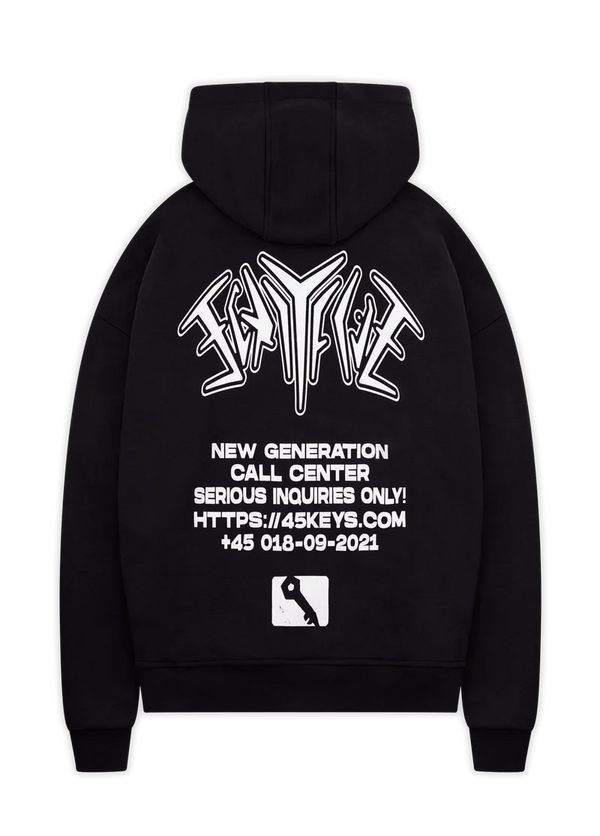 BACKPRINT ZIP HOODIE BLACK