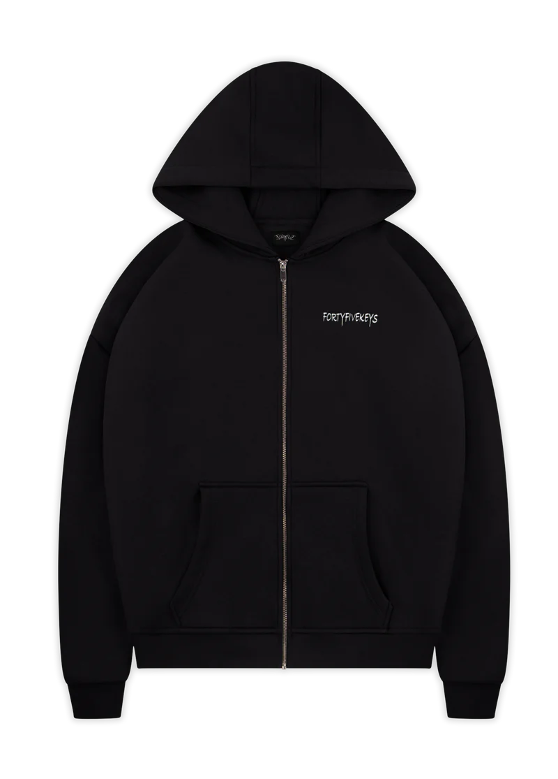 BACKPRINT ZIP HOODIE BLACK