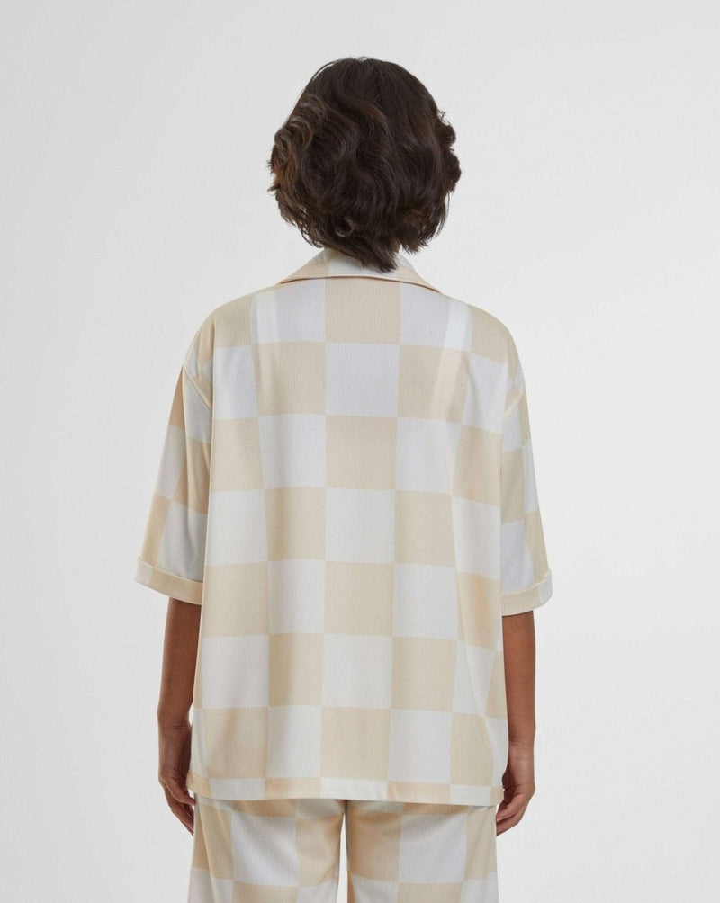 CHECKERED SHIRT BEIGE Dondead