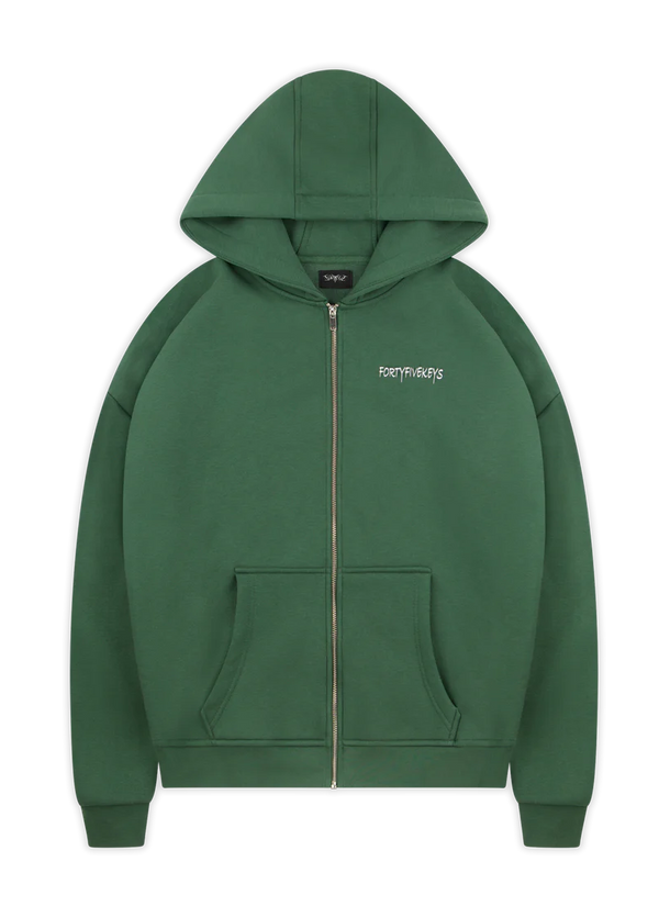 BACKPRINT ZIP HOODIE GREEN