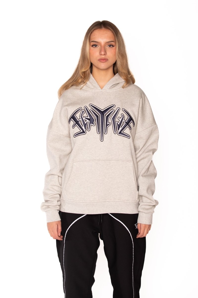 EMBROIDERY HOODIE LIGHT GREY Dondead