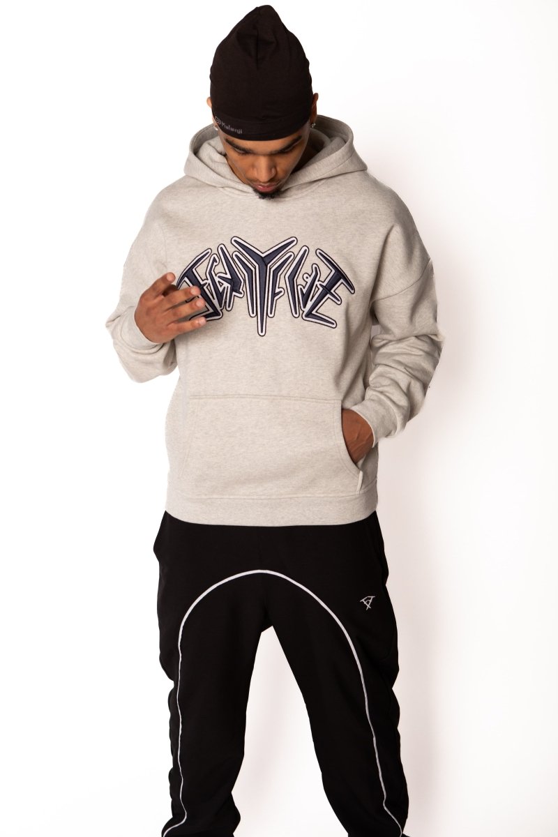 EMBROIDERY HOODIE LIGHT GREY Dondead