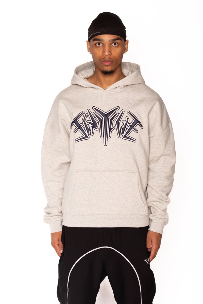 EMBROIDERY HOODIE LIGHT GREY Dondead