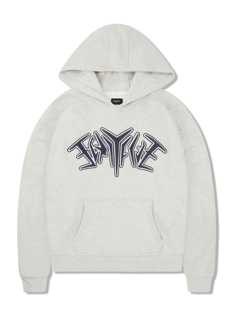 EMBROIDERY HOODIE LIGHT GREY Dondead