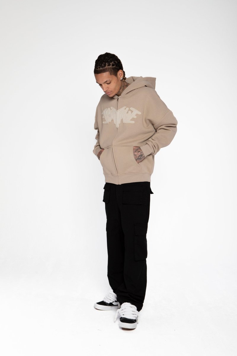 PATCH ZIP HOODIE SAND Dondead