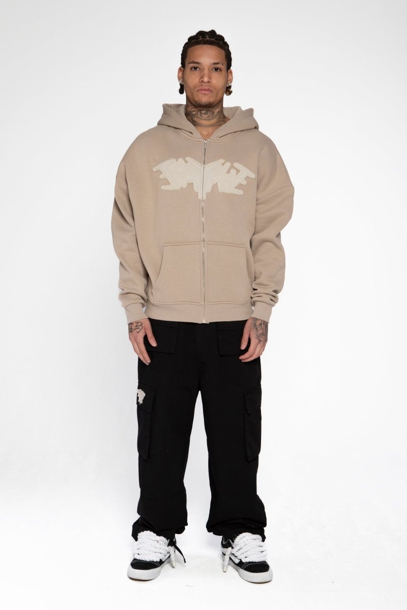 PATCH ZIP HOODIE SAND Dondead