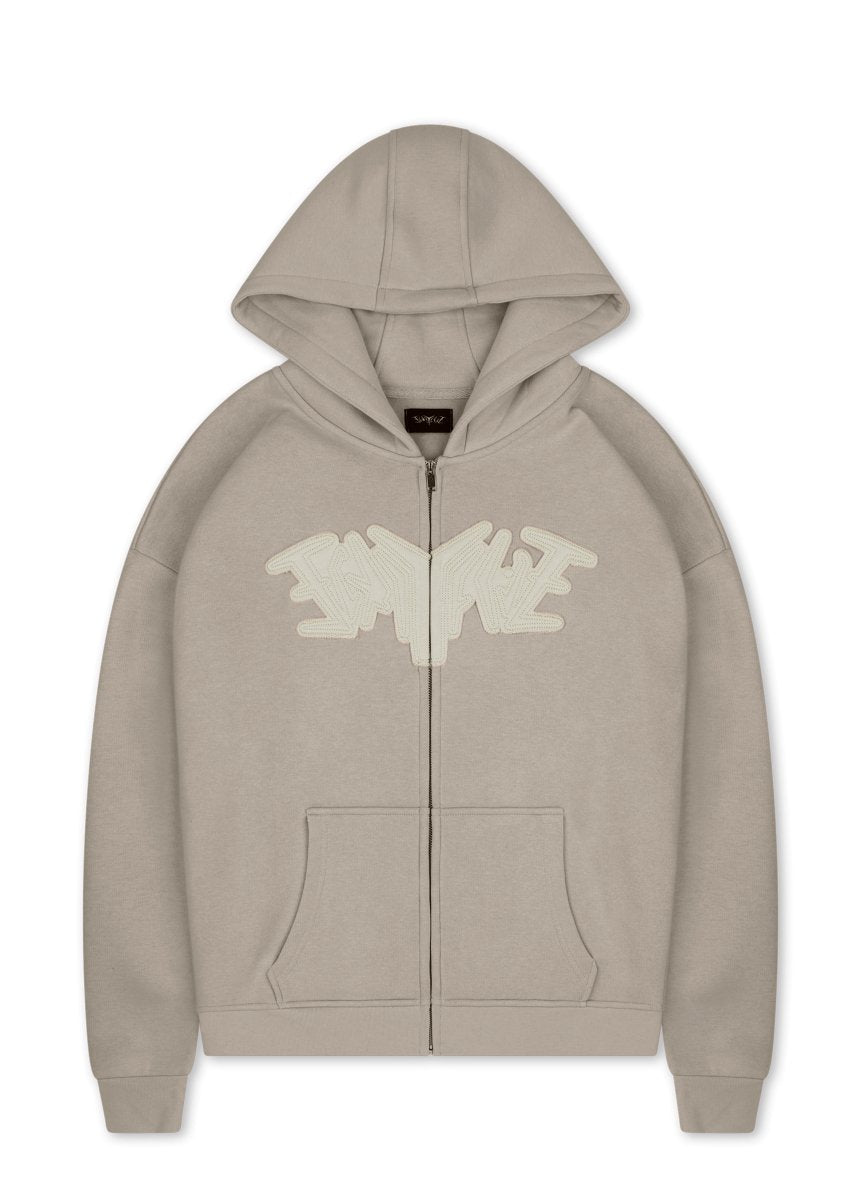 PATCH ZIP HOODIE SAND